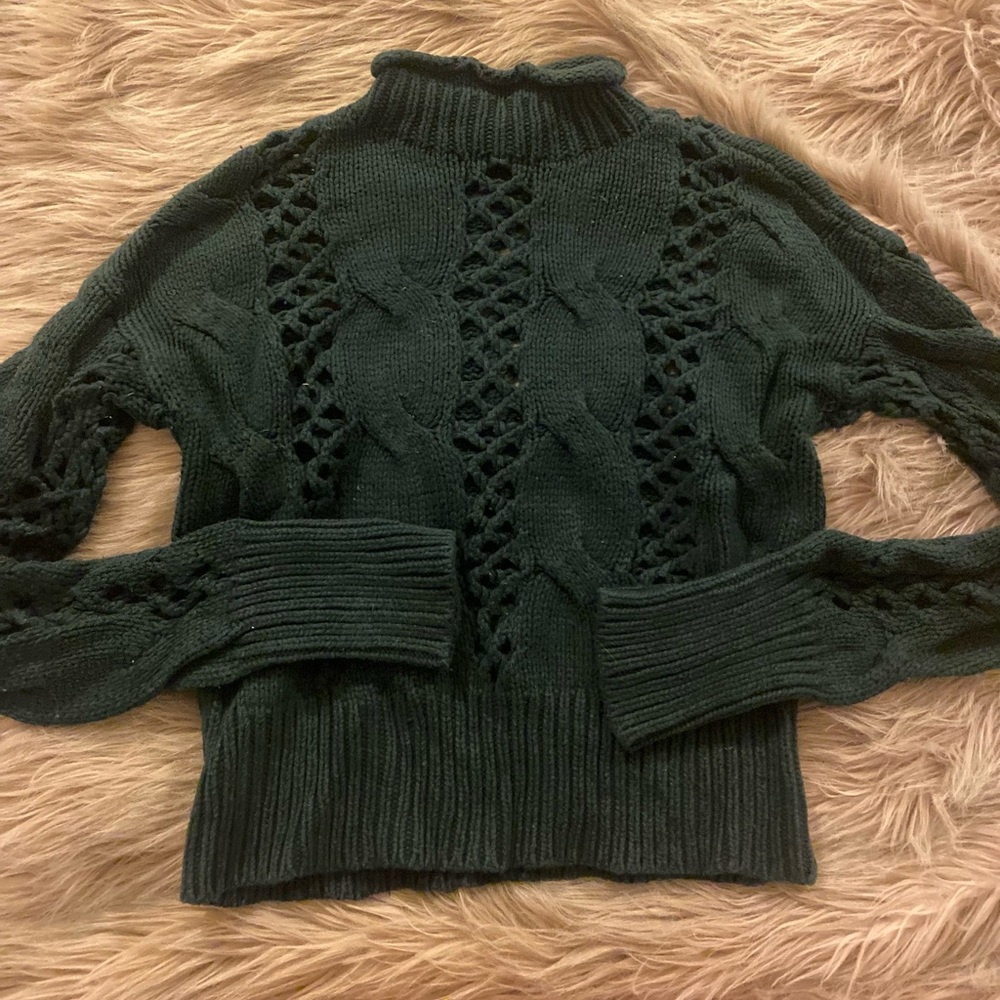 Forest green cowl neck Express long sleeved sweater